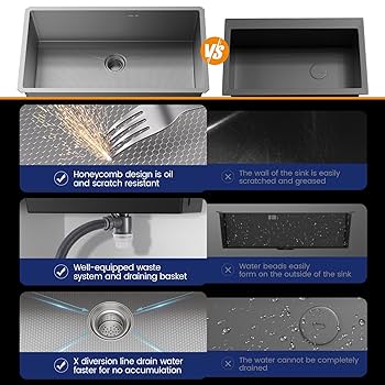 32-Inch Undermount Kitchen Sink, 32X18 Inch Single Bowl